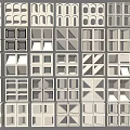 Geometric Partition Panels With Various Designs And Different Patterns For Modern Interior 3d model
