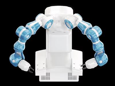 White And Blue Multi Jointed Industrial Robotic Arm Equipment For Automated Operations 3d model