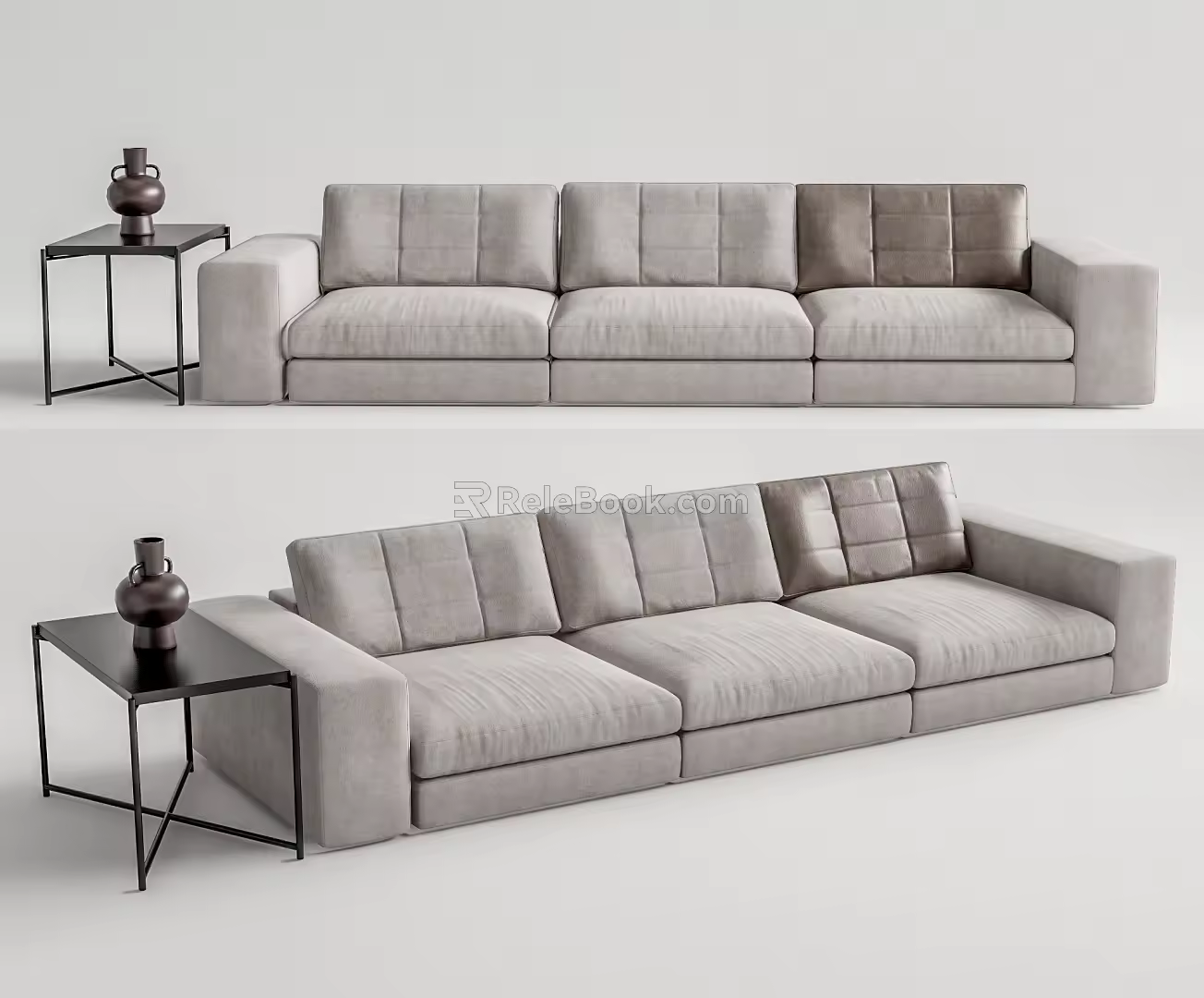 Modern three-seat sofa multiplayer sofa 3d model