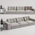 Modern three-seat sofa multiplayer sofa 3d model