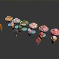 Colorful Ice Cream Cones And Bowls With Various Flavors And Vibrant Arrangement