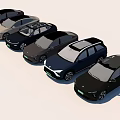 Modern Cars Lineup Featuring Different Colors Including SUV And Sedan Models