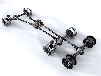 Automobile drive shaft system chassis drive shaft 3d model