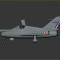 Light Blue Cosmic Model Aircraft With Open Canopy And Red White Blue Insignia
