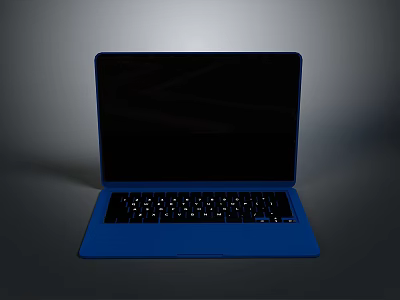 Sleek Blue Laptop Electronic Device With Modern Design Black Keyboard And Screen 3d model