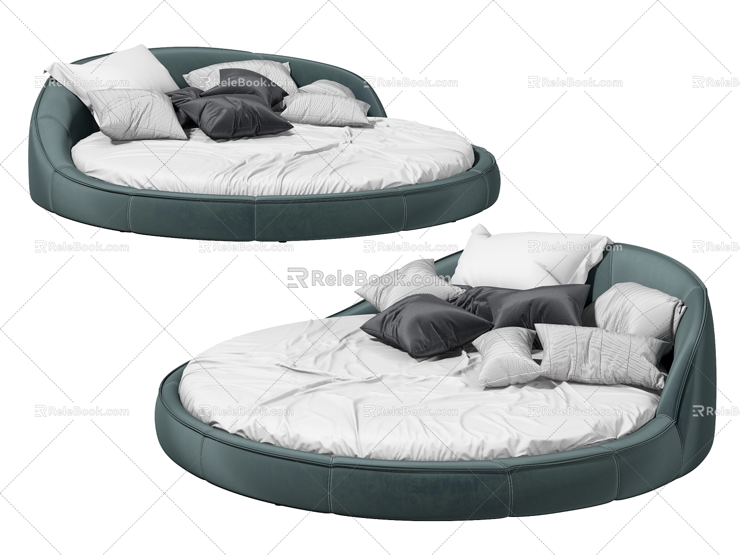 Modern Round Bed Double Big Round Bed 3d model