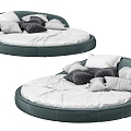 Modern Round Bed Double Big Round Bed 3d model