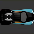 Luxury Blue And Black Sports Car With Streamlined Body Orange Interior Alloy Wheels
