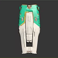 Green And White Mechanical Equipment With Yellow Accent Details And Plastic Shell Structure