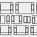 Various Modern Window Frames With Black Design And Different Sizes For Interior Exterior 3d model