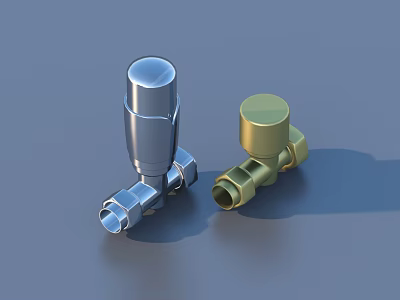 Silver and Gold Metal Valves as Essential Daily Necessities for Home Plumbing 3d model