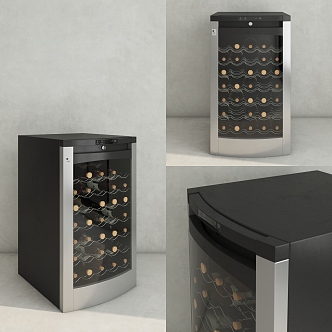 Red Wine Cabinet 3d model