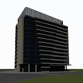 Modern Multi Storey Office Building Exterior Design With Glass Curtain Wall And Stone Exterior