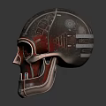 Intricate Mechanical Skull Design For Sci Fi Character With Metallic Texture And Dark Background 3d model