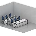 Modern Control Room Interior Setup With Control Desks Multiple Monitors And Ergonomic Chairs 3d model