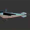 Colorful Cosmic Biplane Model With Blue Pink Stripes Propeller And Cockpit
