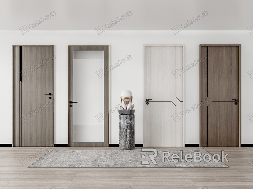 Modern swing door single door wooden door model