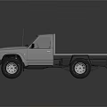 Silver Single Cab Pickup Truck With Open Bed And Front Grille Design Wheels 3d model