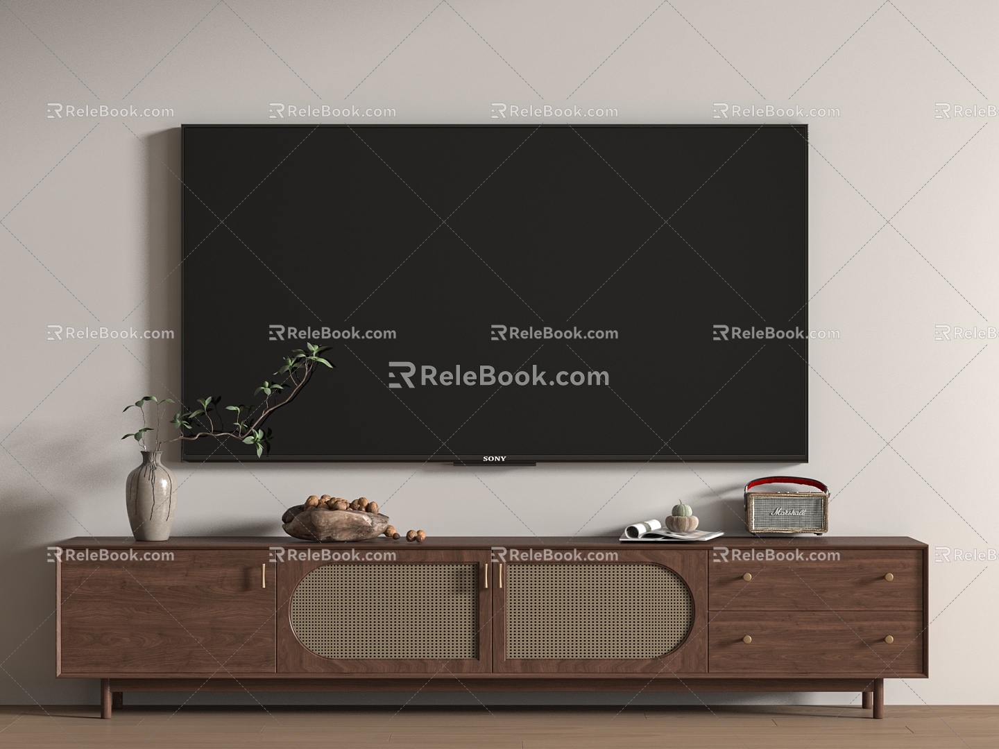 The ancient TV cabinet TV cabinet combination 3d model