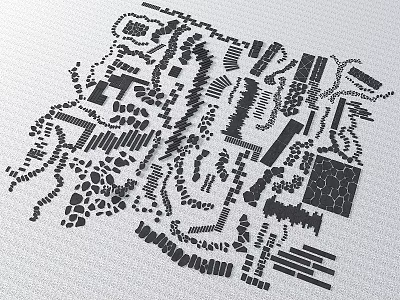 Garden Stepping Stones Design Featuring Various Shapes Patterns And Layouts 3d model