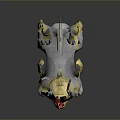 Detailed Gray And Yellow Mythical Creature With Mane Flame Tail Standing Sculpture