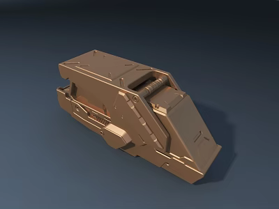 Car Armor Component 3D Model With Structural Details And Brown Finish 3d model