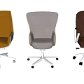 Modern Office Chairs in Yellow Gray Brown with Swivel Wheels and Ergonomic Design