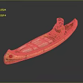 Traditional Wooden Canoe With Person In Yellow Clothing Black Hat Red Dot And White Seats
