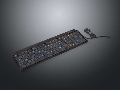 High Quality Wired Mechanical Keyboard With Wooden Texture Design For Office And Home Use 3d model
