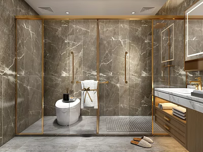 Light Luxury Toilet Hotel Toilet 3d model