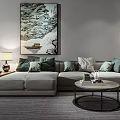Modern sofa coffee table combination 3d model