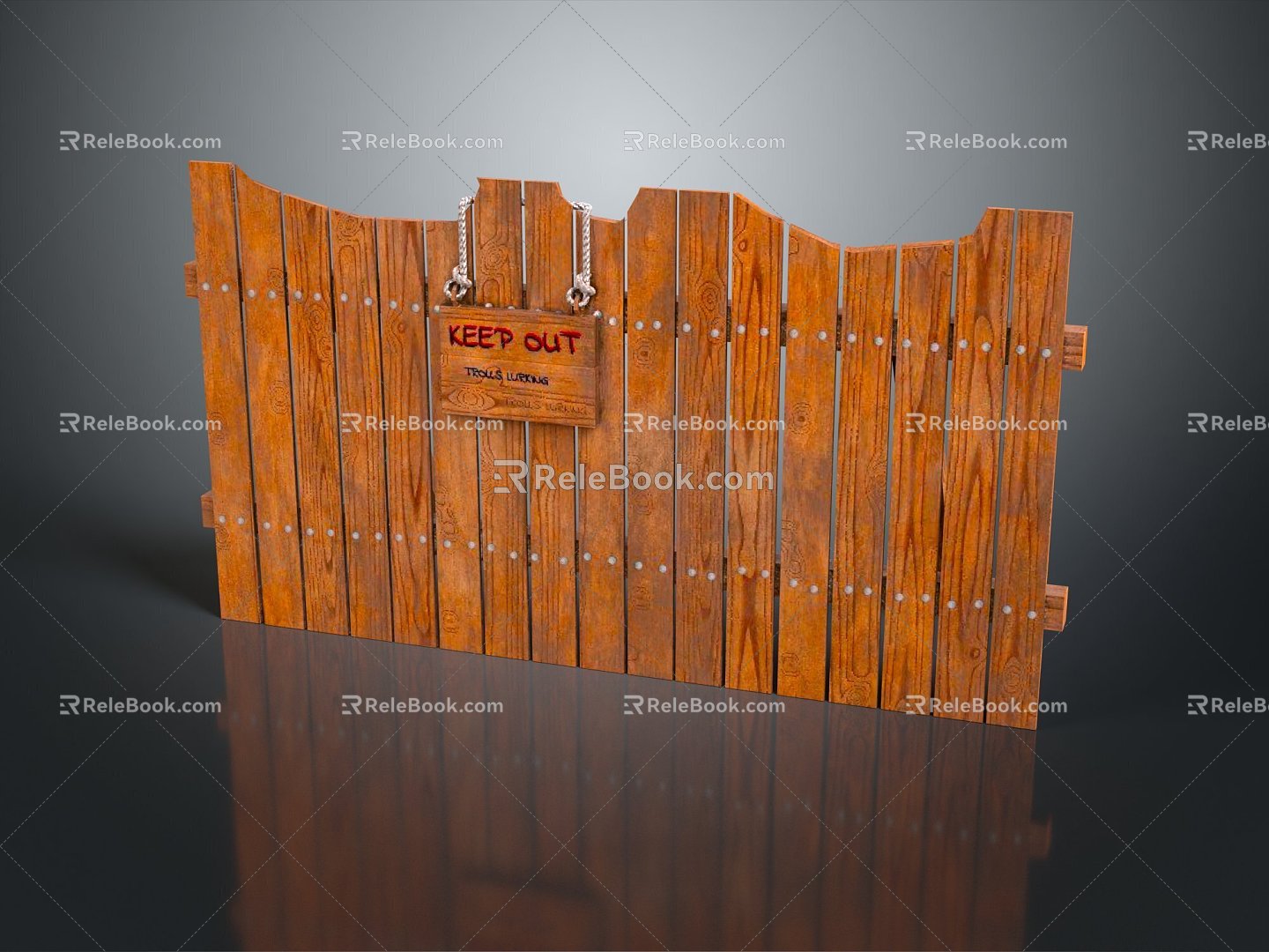 Fence Gate Fence Wall Defense Wall Wooden Fence 3d model