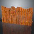 Fence Gate Fence Wall Defense Wall Wooden Fence 3d model