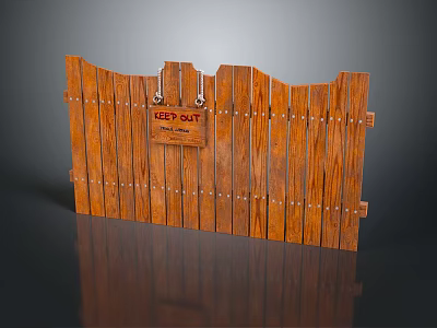 Fence Gate Fence Wall Defense Wall Wooden Fence 3d model