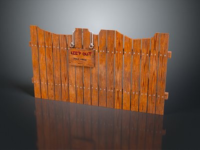 Fence Gate Fence Wall Defense Wall Wooden Fence 3d model