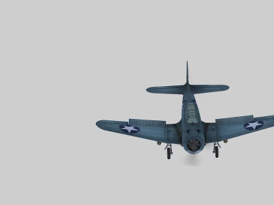 Rear View Of Dark Fighter Jet With White Star Markings On Wings Against Gray Background 3d model
