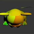Pikachu Yellow Game Character With Black Tipped Ears Red Cheeks Sitting On Reflective Surface