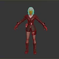 3D Anime Character With Pink Hair Gray Outfit Black Boots Standing Posture