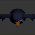 Cute Cartoon 3D Penguin Character Standing With Open Arms And Orange Beak
