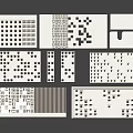 Modern Feature Wall Design With Various Geometric Patterns And Perforated Details 3d model