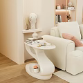 Elegant Modern Sofa And Coffee Table Set With Curved Design Light Curtains And Natural Light