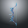 Elegant Blue Fantasy Bow With Decorative Spikes And Mythical Weapon Design