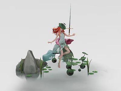 Modern Anime Characters 3d model