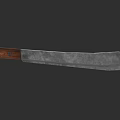 Hunting Weapon Knife Featuring Wooden Handle And Sharp Metal Blade Design