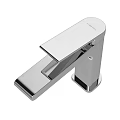 Black Modern Single Handle Bathroom Faucet With Sleek Design And Square Base