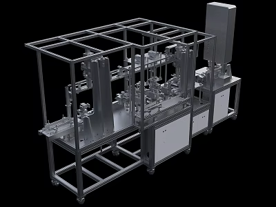 Automated Industrial Equipment With Metal Frame Structure Control Panels And Mechanical Arms 3d model