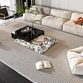 Modern sofa coffee table combination 3d model