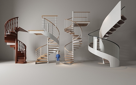 modern revolving staircase 3d model