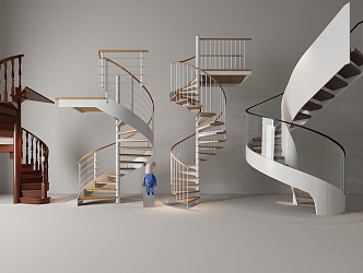 modern revolving staircase 3d model