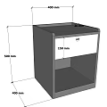 Modern Bedside Table With Drawer Open Shelf And 500mm 400mm Dimensions